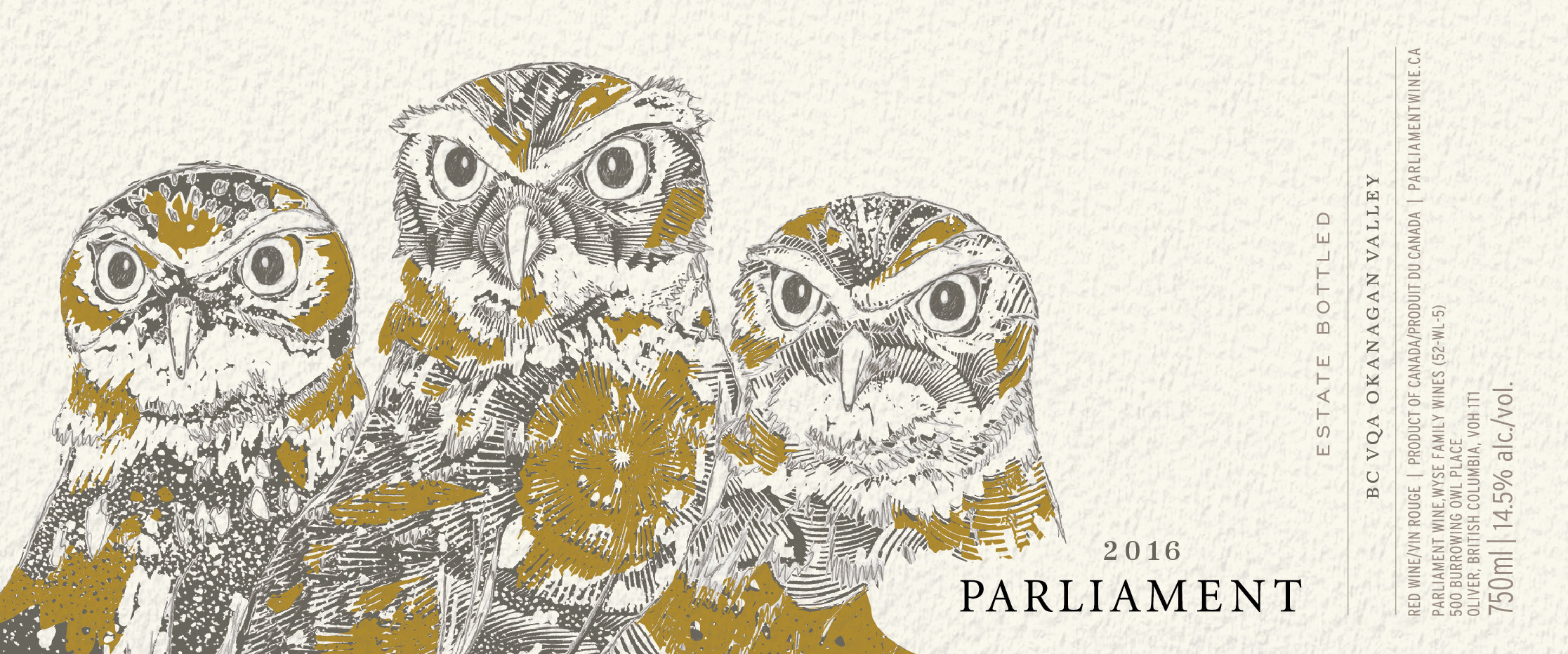 Parliament of owls Wine Label